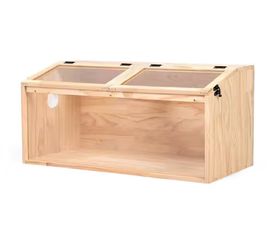 Hamster Cage - Wooden Small Animal Enclosure - Acrylic Front - New
