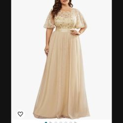 Brand New Gold Plus Dress