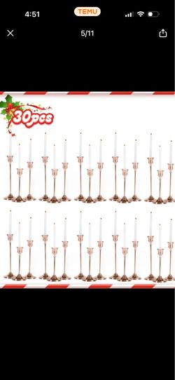 Metal Candle Holders For Wedding, 30, Durable Multi-Holiday Decoration (No Candles Included), Tall Vintage Candle Holders For Taper