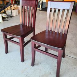 Red Mahogany Dining Chairs - Set of 2