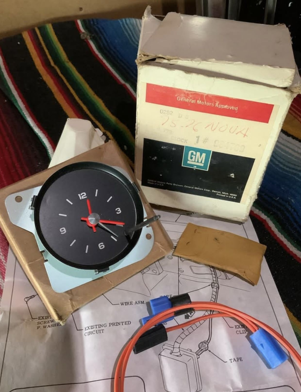 NOS GM CHEVY NOVA ELECTRIC CLOCK