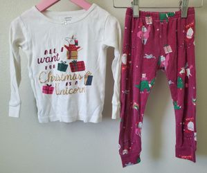 Carter's 2-piece Snug Fit Cotton Unicorn Holiday Pajama Set, 2T