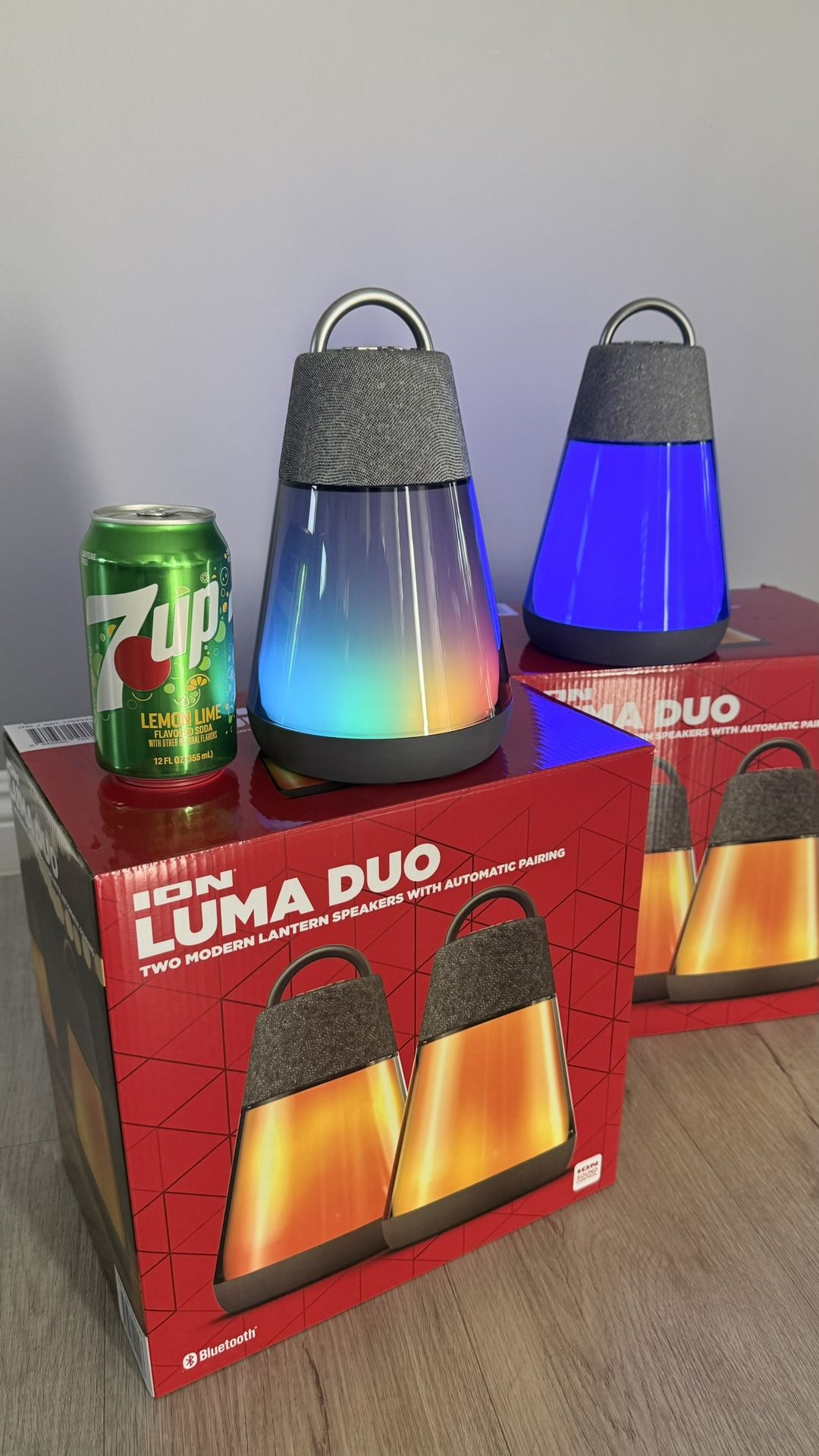 Ion Luma DUO Portable Bluetooth Speakers Pair LED Christmas 