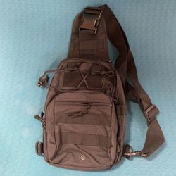 Single Shoulder Molle Sling Chest Satchel Daypack Bag - BLACK