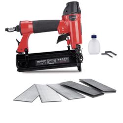 Pneumatic Brad Nailer with Fasteners , 18 GA, 2 in 1 Nail Gun and Crown Stapler