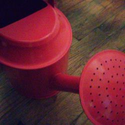 Red Metal Watering Can