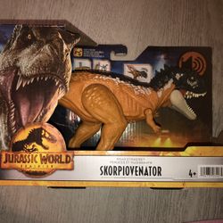 Jurassic World Skorpiovenator Dinosaur Action Figure Dino Kids Roar Strike Feature with Attack Roar