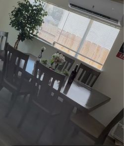 7 piece dining room table grey