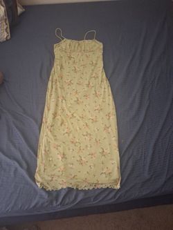 Green floral dress