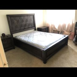 Queen Bed frame set with nightstands