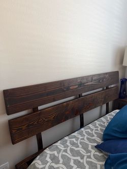 Beautiful Rustic Queen Wood Bed + Mattress