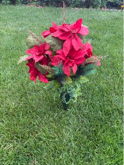 Memorial Artificial Poinsettia Bouquet