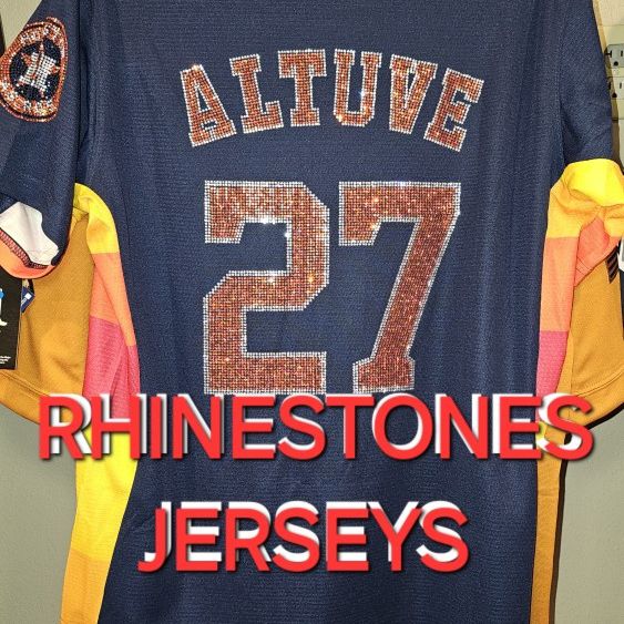 NEW ASTROS #27 PETITE WOMEN JERSEYS WITH RHINESTONES  AND #3 WITH SEQUINS 