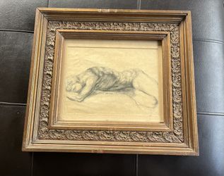 Hand Pencil Painting Wood Frame