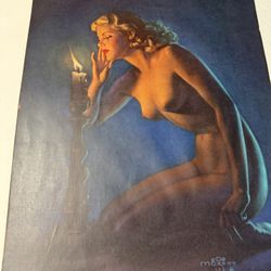 BROWN & BIGELOW 1942’s PIN-UP PRINT ZOE MOZERT NUDE IN SWEET DREAMS FABULOUS