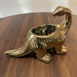 Gold Dinosaur Planter Container