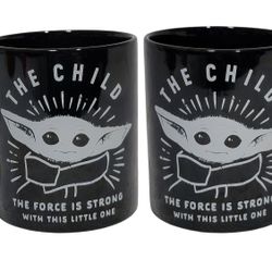 Star Wars Black Mug Mandalorian "The Child" The Force Is Strong with this Little One