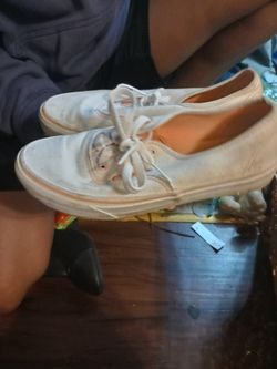 Vans size 7 peach n white