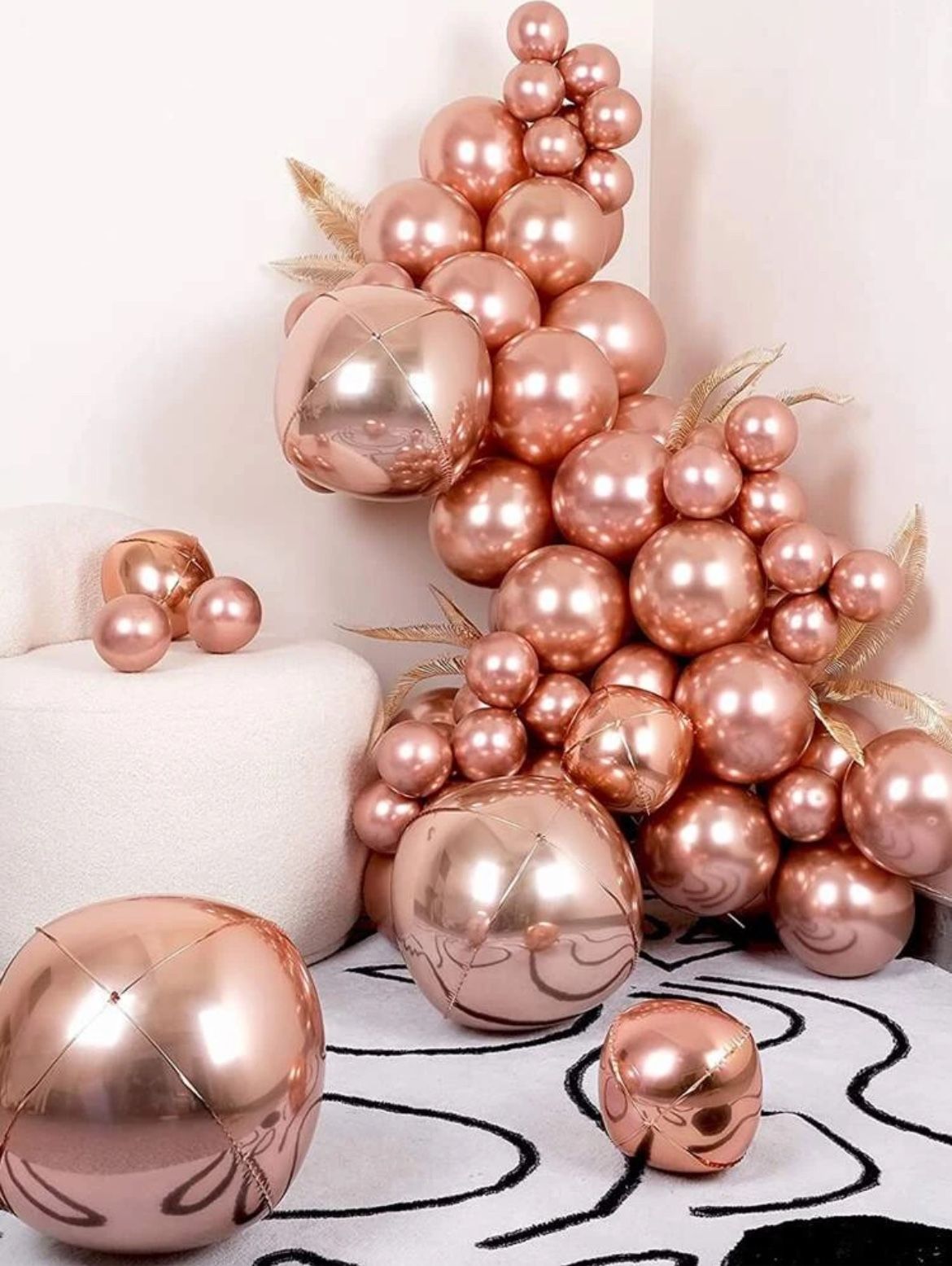 69pcs Rose Gold Metallic Balloons