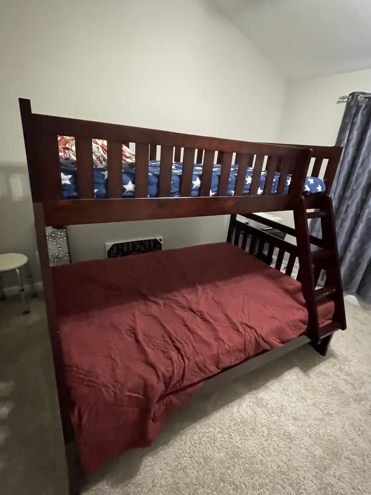 Wood Bunk Bed Twin & Full Size -Mattresses NOT INCLUDED 