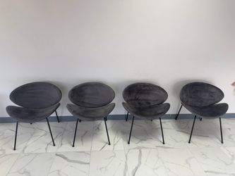 Modern grey velvet accent chairs