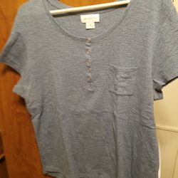 Ladies Liz Claiborne XL Blue Shirt