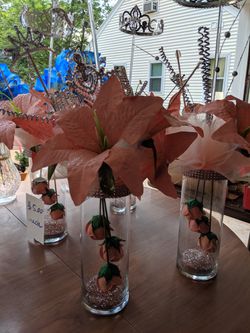 Decorative flowers in vases