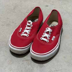 like-new red vans old schools