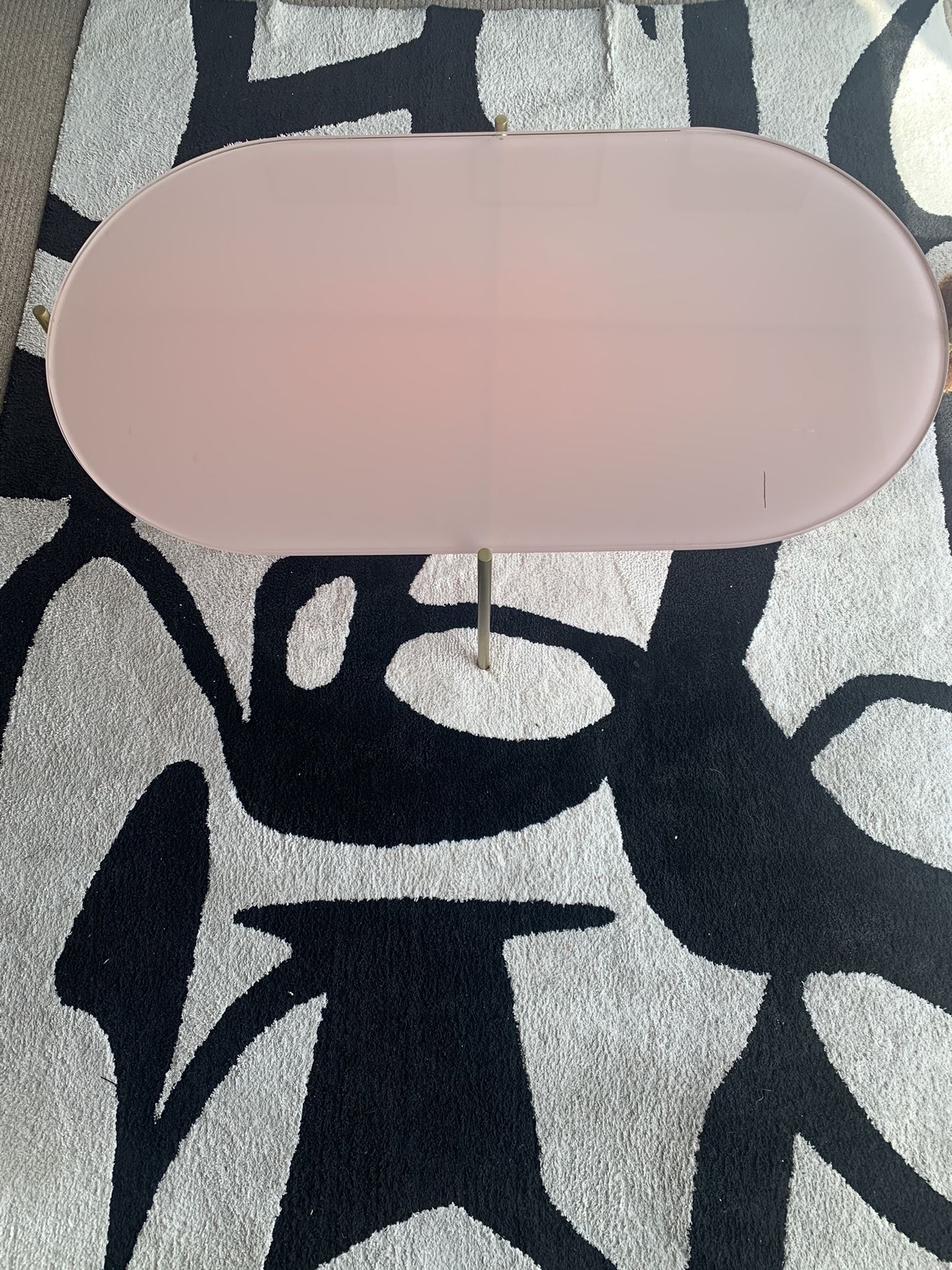 Pink Glass Coffee Table