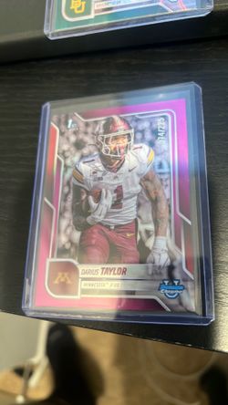 2025 Bowman University Chrome #126 Darius Taylor Pink Lava Refractor