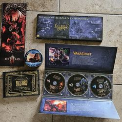 Blizzard Echoes Of Us For 3 Music Disc's, Starcraft Coasters, And Blizzard Notepad 