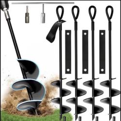 MorningRo 24'' Mobile Home Anchors, Set of 4 Ground Anchors Screw in