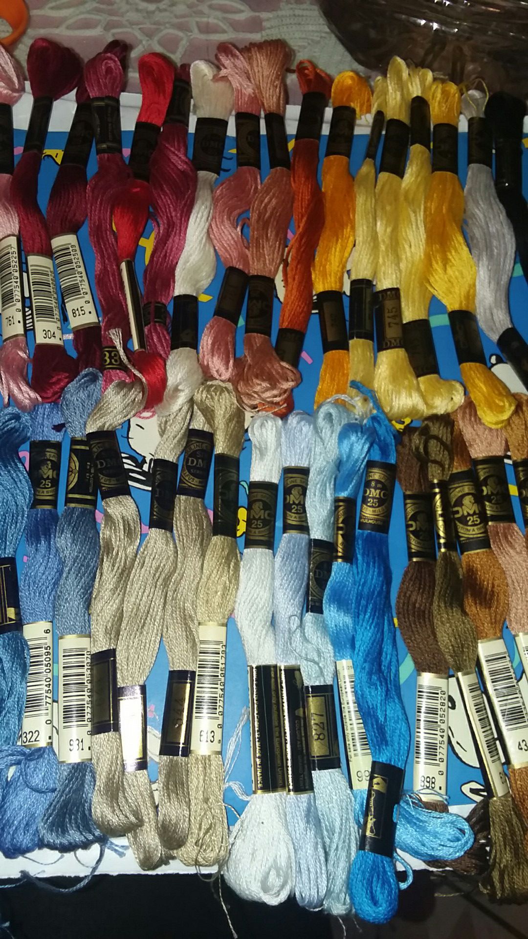40 pc DMC embroidery floss lot rainbow of colors made in France lot 25