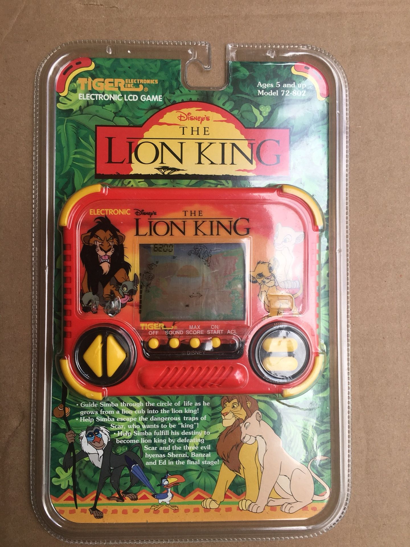 RARE New 1994 Tiger Electronics Disney THE LION KING LCD Hand Held