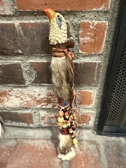 14" NATIVE AMERICAN PEACE PIPE DECOR CEREMONIAL PIPE KSIKKIHKINI Reproduction