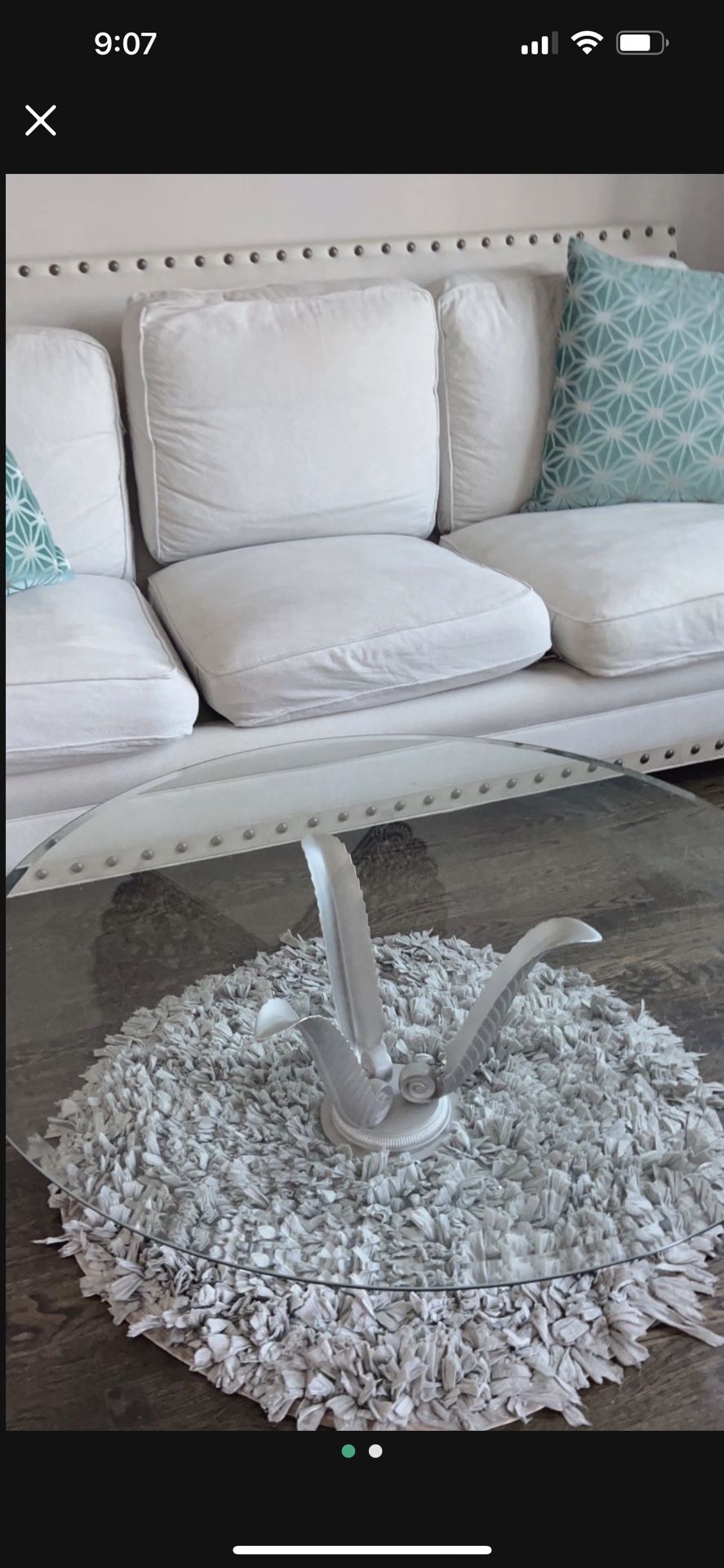 Beautiful Sofa And Sofa Chair With Nail Trim