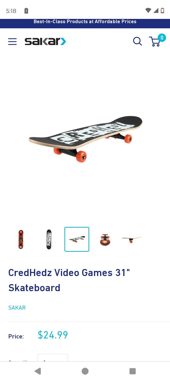 31in. Skateboard...