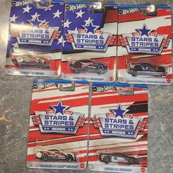 Hot Wheels 2024 Stars & Stripes Set Of 5 (Brand New)