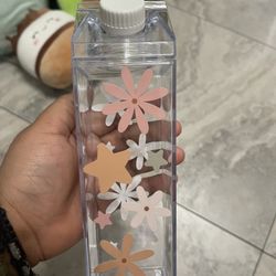 Flower & Star Milk Carton Bottle 
