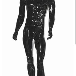 Black Gloss Male Mannequin w/ Straight Arms