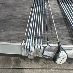 Golf Clubs 3-9 Irons,1 &3 Drivers,Basic Putter