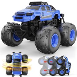 RC Stunt Car 360 Degrees Rotating Remote Control Car for Boys Drift 90° Upright RC Cars for Boys Age 8-12, Best Birthday Monster Trucks for Kids (Blue