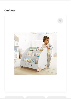 Kids bookshelf with wheels