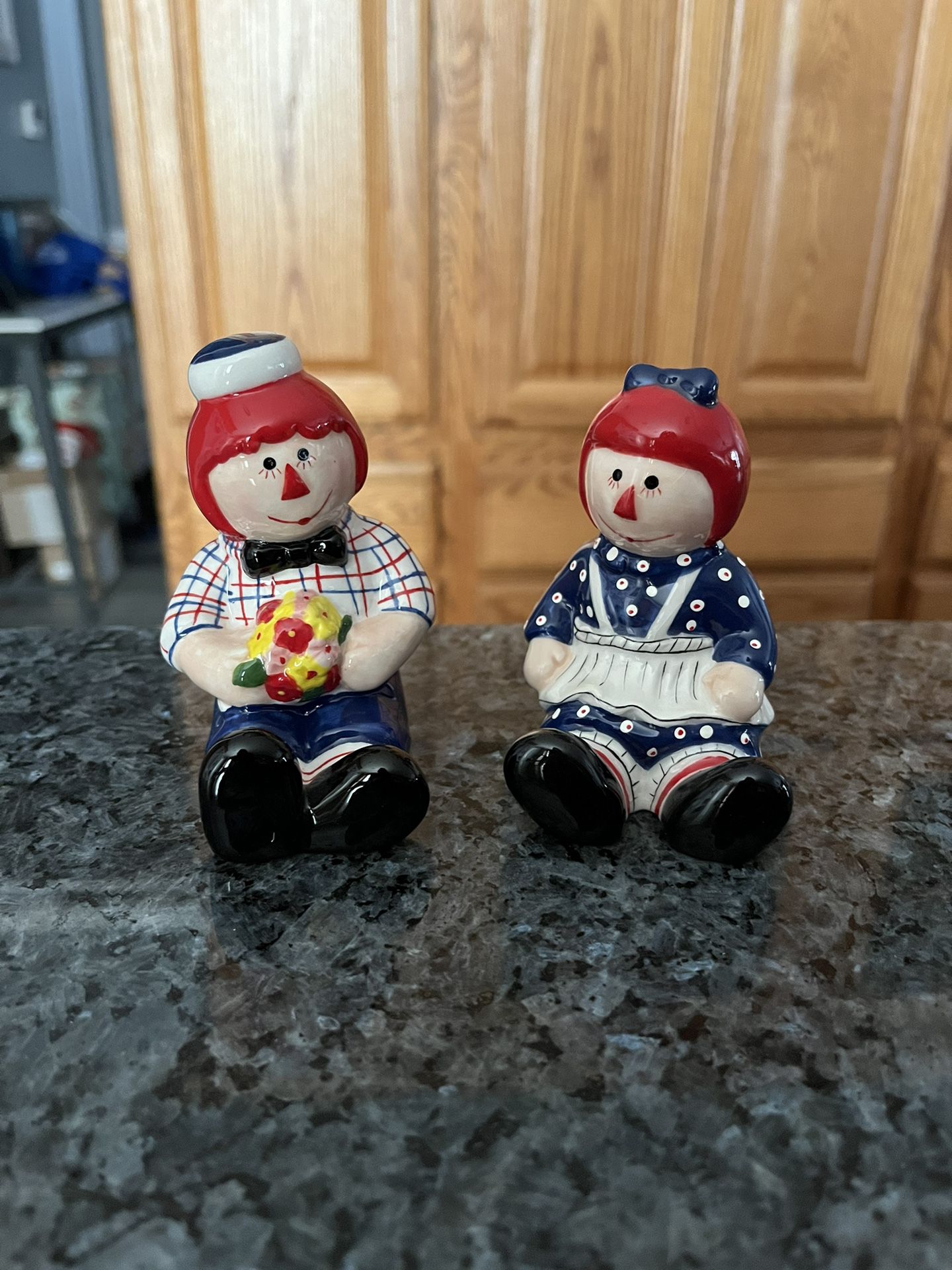 Vintage Raggedy Ann And Andy Pair Of Salt And Pepper