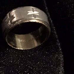 10kt gold Filled and sterling silver etched band