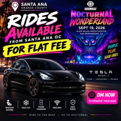 Rides to Nocturnal for flat fee from OC