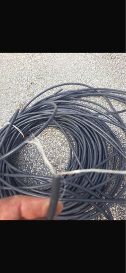 Large Coil of Black Electrical Wire
