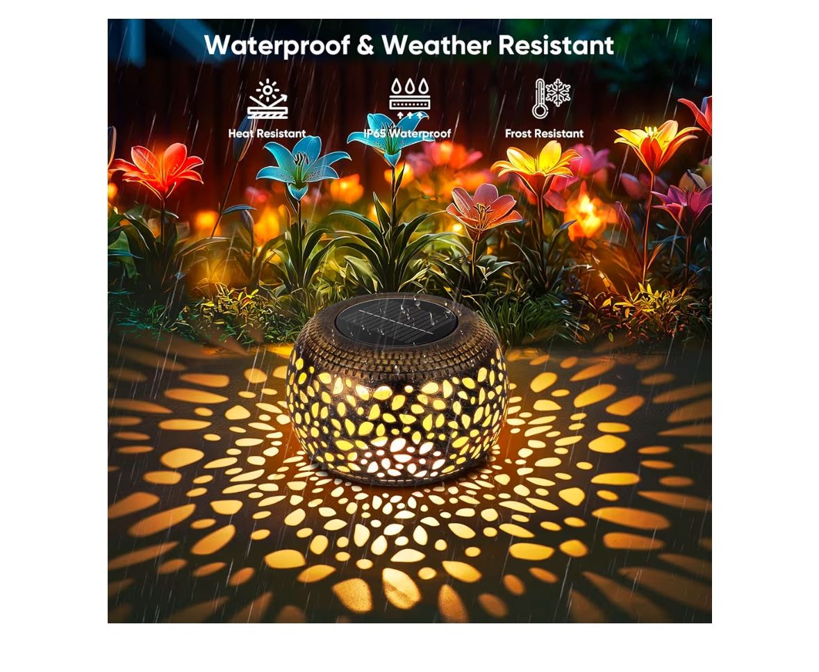 Solar Lanterns Waterproof Outdoor Decor: 2 Pack