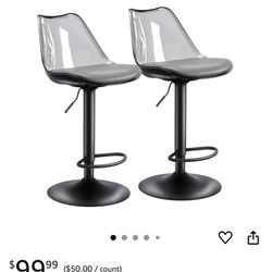4 Black/Grey Bar Stools