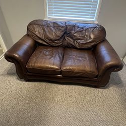 Leather Loveseat 